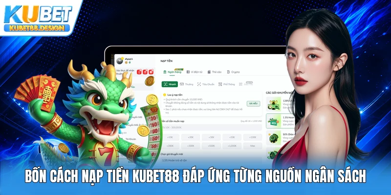 Bốn cách nạp tiền Kubet88 đáp ứng từng nguồn ngân sách